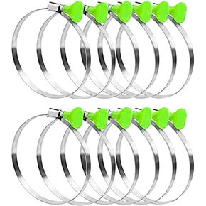 12pack 4 Inch Key Hose Clamp Key-Type Adjustable Stainless Steel Hose Clamps, dust collection hose clamps, air hose clamps, Pipe Clamp, Worm Gear Clamps, Dryer Vent Clamp, Thumb Screw Metal Clamp