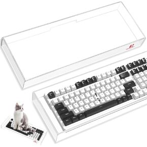 ZIYOU LANG KC04 Acrylic Clear Transparent Keyboard Cover(17.4*6.5*1.89’’) with Dustproof Waterproof Anti-hit Anti-cat Protective Case for Full Size or Small Layout 96/104Key Mechanical Gaming Keyboard