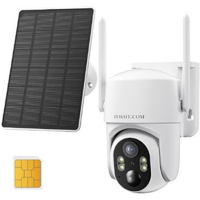 No WIFI Security Camera No Internet Needed, 4G LTE Cellular Security Camera Outdoor Wireless, Solar Power Security Camera Outside, PIR Sensor, 2K Color Night Vision, 360View, 2-Way Talk, IP66