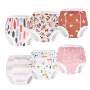 ALVABABY Potty Training Pants Toddler Toilet Training Pants Cotton Absorbent Reusable Training Underwear For Girls 2T 3T 6XC09A-2TJ