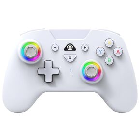 SUBSONIC – Wireless controller for Switch and Switch Oled – Wireless gamepad controller with LED, vibrations ant 6 axis gyro - White