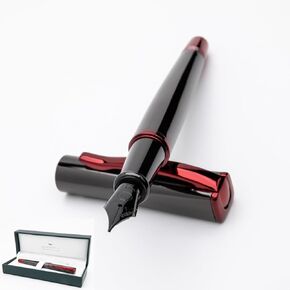 MONTEVERDE USA Impressa Fountain Pen, Gun Metal w/Red Trim, Medium Nib - Exquisite Luxury Pen for Men & Women – Perfect for Office, Business, School, Gifts, Journaling, Autographs