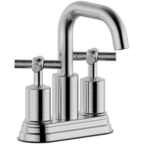 Two Handle Lavatory Faucet 4-inch Centerset Bathroom Sink Faucet with Drain Assembly 3 Hole Bathroom Faucet Matte Black Finish DF-4303CCH-MT