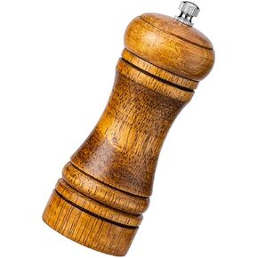 Pepper Grinder Salt Grinder Wooden Pepper Mill Grinder w/Adjustable Coarse, 8 inch Tall Wood Refillable Manual Pepper Grinder Mill Peppermill for Black Peppercorn