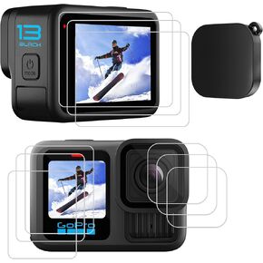 PCTC 10 PCS Hero 13 Screen Protector Fit for GoPro Hero 13 Black,9H Ultra Clear Tempered Glass Screen Only for Go Pro Hero 13 Accessories, Screen Protector & Silicone Lens Protective Cover