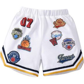 Floerns Toddler Boy's Elastic Waist Graphic Print Athletic Running Track Shorts