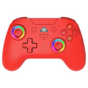 SUBSONIC – Wireless controller for Switch and Switch Oled – Wireless gamepad controller with LED, vibrations ant 6 axis gyro - Red