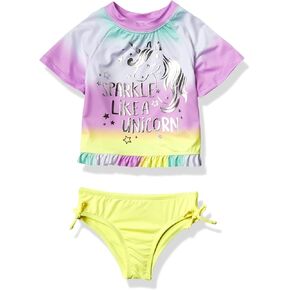 Girls' Two-Piece Printed Rashguard Sets