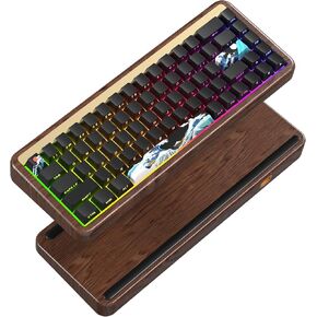 لوحة مفاتيح الألعاب XVX M68 Retro مع خشب الجوز، ولوحة مفاتيح ميكانيكية ذات حشية بنسبة 60%، ومفاتيح POM مسبقة التشحيم، ولوحة مفاتيح ألعاب كريمية، ولوحة مفاتيح مخصصة قابلة للتبديل السريع، وإضاءة خلفية RGB، وملف تعريف الكرز in Kuwait