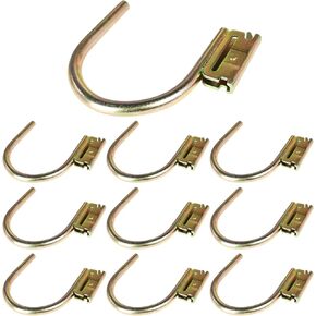 ENJ Black 10 Pack Durable Heavy Duty E-Track J Hooks E Track Accessories for Enclosed Trailer,Workshop & Garage,Maximum Load 1400 Pounds