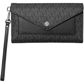 Michael Kors Jet Set Large Signature Logo Envelope Wristlet Wallet (Brown) in Kuwait