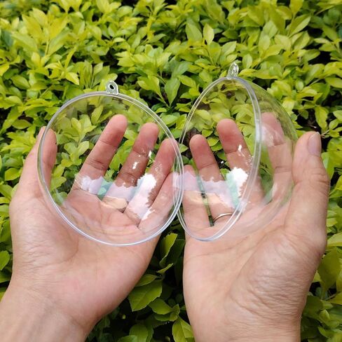 120mm 4.7inch 10Pcs Large Clear Ball Ornaments, Clear Plastic Fillable Christmas Balls Shatterproof Ornament Bauble for DIY Crafts Wedding Party Decor Holiday Home Decor in Saudi Arabia