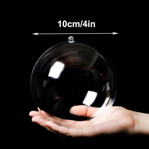 120mm 4.7inch 10Pcs Large Clear Ball Ornaments, Clear Plastic Fillable Christmas Balls Shatterproof Ornament Bauble for DIY Crafts Wedding Party Decor Holiday Home Decor in Saudi Arabia