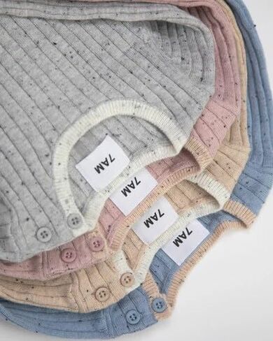 7AM Baby Long Sleeve Top - Hug Me Collection, Kids T-Shirt for Infant & Toddler, BCI Cotton, Retro Ribbed Knit | Soft & Comfy in Kuwait