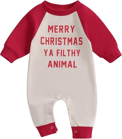 Lesimsam Unisex Newborn Baby Boy Girl Christmas Outfit Gingerbread Man Embroidery Long Sleeve Romper Jumpsuit Winter Clothes in Saudi Arabia
