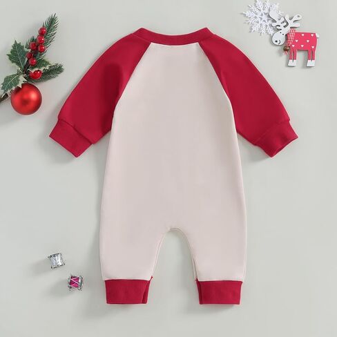 Lesimsam Unisex Newborn Baby Boy Girl Christmas Outfit Gingerbread Man Embroidery Long Sleeve Romper Jumpsuit Winter Clothes in Saudi Arabia