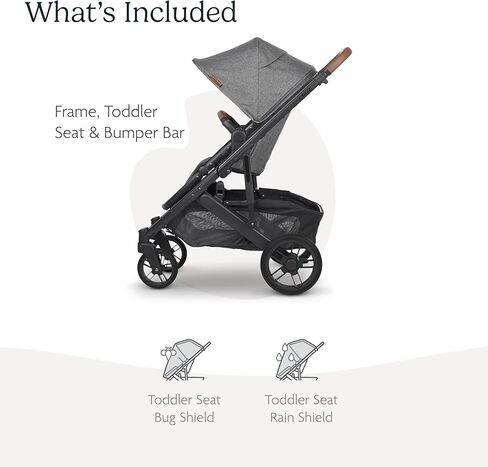 عربة أطفال UPPAbaby Cruz V2/عربة أطفال كاملة المواصفات مع إمكانيات نظام السفر/مقعد طفل صغير، وقضيب ممتص للصدمات، ودرع الحشرات، ودرع المطر متضمن/لوسي (مزيج من خشب الورد/إطار من الكربون/جلد سرج) in Kuwait