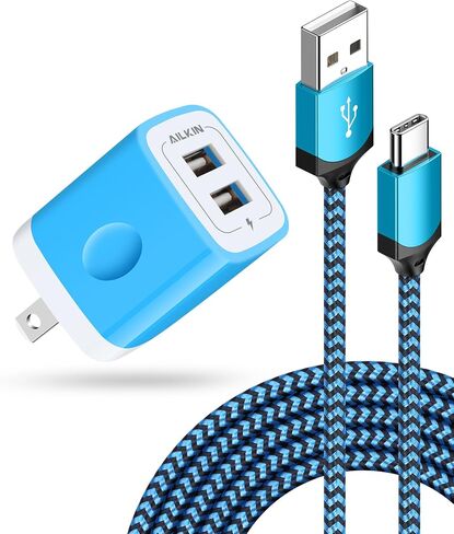AILKIN Samsung S24 USB C Charger for Galaxy S24+ S23 Ultra Apple iPhone 15/15 Pro/15 Pro Max/15 Plus, Android USB Type C Fast Charger for USBC Braided Cord with USB Power Adapter Pixel 8 Pro in Kuwait