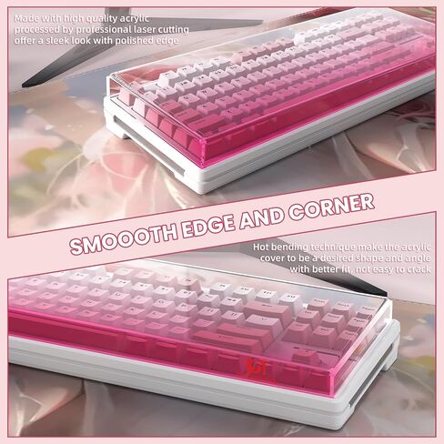 غطاء لوحة المفاتيح ZIYOU LANG KC04 من الأكريليك الشفاف (17.4 × 6.5 × 1.89 بوصة) مع حافظة واقية مضادة للغبار ومضادة للصدمات ومضادة للقطط بحجم كامل أو تخطيط صغير 96/104 مفتاح لوحة مفاتيح ميكانيكية للألعاب in Kuwait