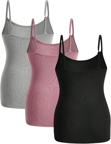 MakeMeChic Women's 3 Pack Maternity Cami Tops Ribbed Knit Sleeveless Ruched Camisole Shirts in Saudi Arabia