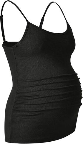 MakeMeChic Women's 3 Pack Maternity Cami Tops Ribbed Knit Sleeveless Ruched Camisole Shirts in Saudi Arabia