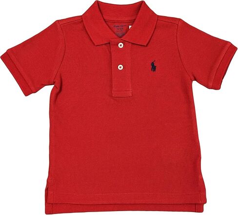 POLO RALPH LAUREN Infant Boys Mesh Classic Fit Polo Shirt (3 Months, Red (Navy Pony)) in Saudi Arabia