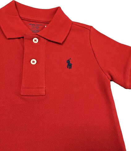 POLO RALPH LAUREN Infant Boys Mesh Classic Fit Polo Shirt (3 Months, Red (Navy Pony)) in Saudi Arabia