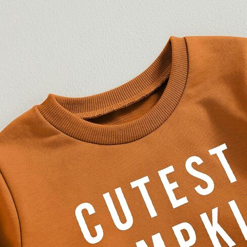 Toddler Baby Halloween Sweatshirt Boy Girl kids Outfit Pumpkin Crewneck Pullover Long Sleeve Shirt in Saudi Arabia
