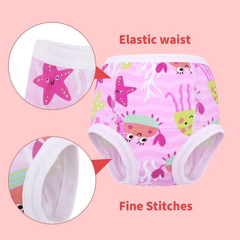 ALVABABY Baby Potty Training Pants 8 Pack Cotton Absorbent Reusable Toilet Training Underwear for Toddler Girls Boys 2T-4T 8XC01A-4TJ in Saudi Arabia
