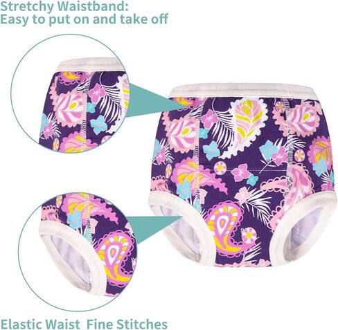 ALVABABY Baby Potty Training Pants 8 Pack Cotton Absorbent Reusable Toilet Training Underwear for Toddler Girls Boys 2T-4T 8XC01A-4TJ in Saudi Arabia
