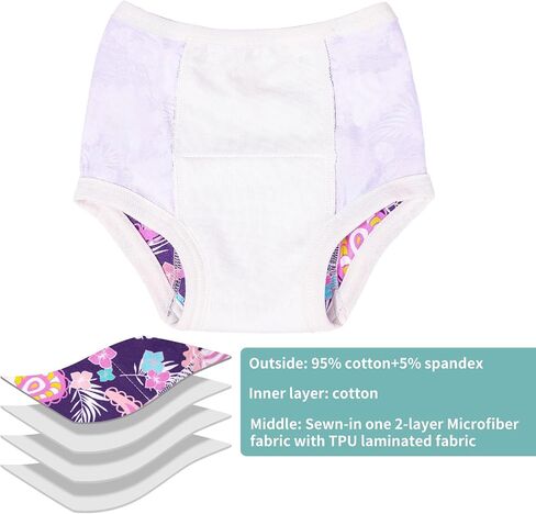 ALVABABY Baby Potty Training Pants 8 Pack Cotton Absorbent Reusable Toilet Training Underwear for Toddler Girls Boys 2T-4T 8XC01A-4TJ in Saudi Arabia