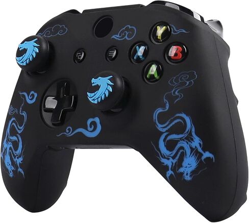 RALAN Controller Skin for Xbox One, Anti-Slip Silicone Controller Cover Protector Case Compatible for Xbox 1 Wireless/Wired Gamepad Joystick with 2 Cute Thumb Grips Caps. in Saudi Arabia