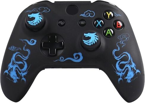 RALAN Controller Skin for Xbox One, Anti-Slip Silicone Controller Cover Protector Case Compatible for Xbox 1 Wireless/Wired Gamepad Joystick with 2 Cute Thumb Grips Caps. in Saudi Arabia