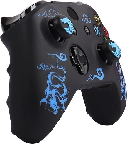 RALAN Controller Skin for Xbox One, Anti-Slip Silicone Controller Cover Protector Case Compatible for Xbox 1 Wireless/Wired Gamepad Joystick with 2 Cute Thumb Grips Caps. in Saudi Arabia