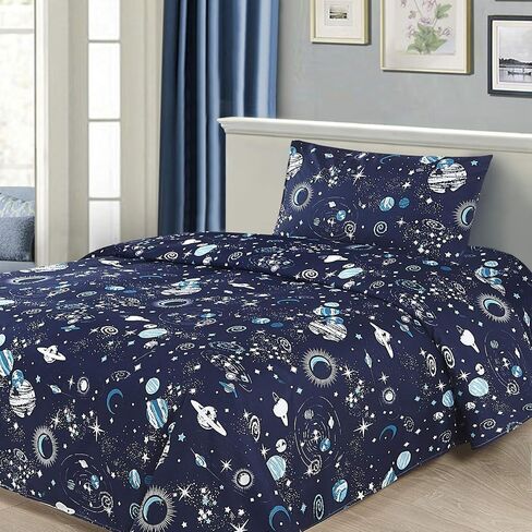 Sapphire Home 4 Piece Butterfly Full Bed Sheets for Kids - Fitted Sheet, Kids' Sheet & Pillowcase Sets - Girl Butterfly Room Decor - Toddler Bed Sheet - Full Size in Saudi Arabia
