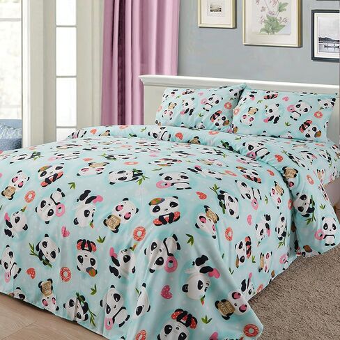 Sapphire Home 4 Piece Butterfly Full Bed Sheets for Kids - Fitted Sheet, Kids' Sheet & Pillowcase Sets - Girl Butterfly Room Decor - Toddler Bed Sheet - Full Size in Saudi Arabia