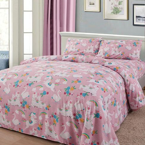 Sapphire Home 4 Piece Butterfly Full Bed Sheets for Kids - Fitted Sheet, Kids' Sheet & Pillowcase Sets - Girl Butterfly Room Decor - Toddler Bed Sheet - Full Size in Saudi Arabia