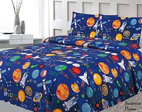 Sapphire Home 4 Piece Butterfly Full Bed Sheets for Kids - Fitted Sheet, Kids' Sheet & Pillowcase Sets - Girl Butterfly Room Decor - Toddler Bed Sheet - Full Size in Saudi Arabia