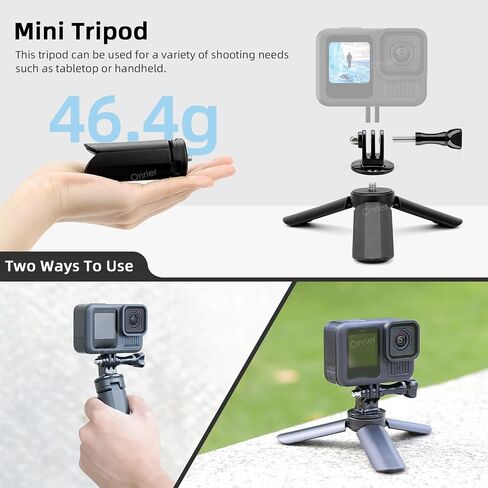 مجموعة الملحقات لجهاز Go Pro 13، حافظة واقية من السيليكون باللون الأسود مع غطاء عدسة + واقي شاشة من الزجاج المقوى + حامل ثلاثي صغير + غطاء جانبي للبطارية + حبل قصير in Saudi Arabia