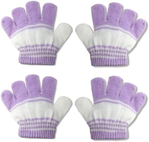 grinderPUNCH 2 Pair Pack Infant to Toddler Baby Gloves Stretchy Knit Warm Winter (Ages 0-3) in Saudi Arabia