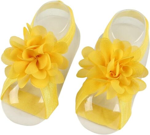 Eforcase 12 Pairs Baby Girl's Barefoot Sandals Flower Baby Barefoot Sandals Feet Accessories for Newborn Infants Toddlers Girls in Saudi Arabia