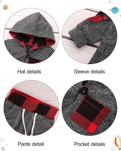 ملابس أطفال أولادي من SANMIO ملابس بقلنسوة للرضع سترة كلاسيكية منقوشة + بنطلونات 18 24 متر 3T ملابس للأولاد 0 6 12 متر أطقم أطفال in Kuwait