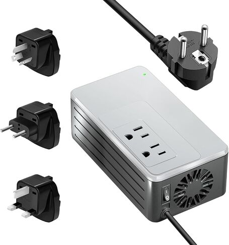1200Watt Step Down Transformer 220V to 120V for Any American Appliances and Electronics, ideal for Hair Dryer, Straightener Curling Iron, Coffee Maker, Travel Power Plug Adapter US to EU/UK/AU/Asia in Saudi Arabia