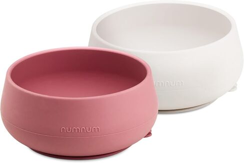 NumNum Suction Bowls | Extra Strong Suction | Non-Slip Design | Durable 100% Food Grade Silicone BPA-Free | for Babies & Toddlers 4 months+, 2 Baby Bowls (Mauve) in Saudi Arabia