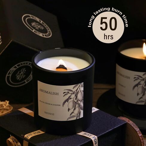 شمعة معطرة، شمعة بفتيل واحد 7.2 أونصة، 40 ساعة من وقت الاحتراق، مثالية لديكور المنزل والهدايا، برطمان كلاسيكي، أسود in Saudi Arabia