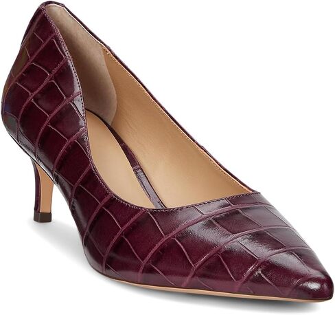 Lauren Ralph Lauren Adrienne Crocodile-Embossed Leather Pumps in Saudi Arabia