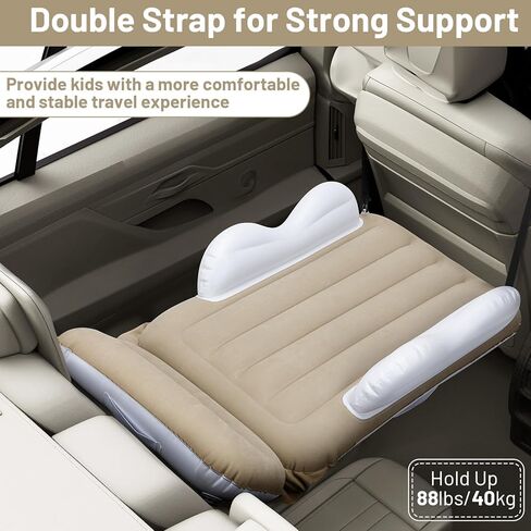 سرير طائرة للأطفال الصغار قابل للنفخ من KKUYT - سرير طائرة للأطفال الصغار مع جوانب، حزام أمان، مضخة، سرير سفر موسع لمقعد الطائرة للأطفال الصغار، مرتبة هوائية للأطفال الصغار، أساسيات السفر بقطار الطائرة in Kuwait