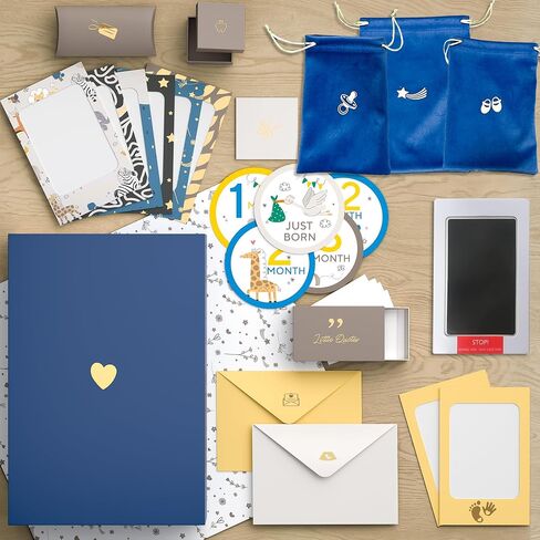 Ultimate Baby Keepsake Box for Boys & Girls - Unique New Parents Gifts for Couples - 10 Beautiful Keepsake Ideas Inside - Perfect for Expecting Parents, Baby Shower, Gift for Mom to Be - Beige in Saudi Arabia