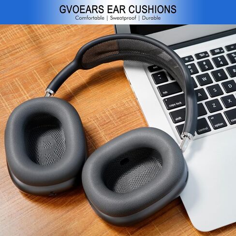 Ear Cushions Replacement for AirPods Max - Upgraded Ear Cups for Apple Headphones - GVOEARS Ear Pads Cover with Protein Leather Memory Foam (White) in Kuwait