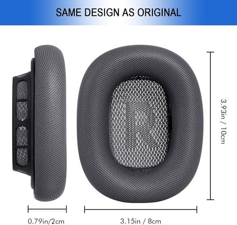 Ear Cushions Replacement for AirPods Max - Upgraded Ear Cups for Apple Headphones - GVOEARS Ear Pads Cover with Protein Leather Memory Foam (White) in Kuwait